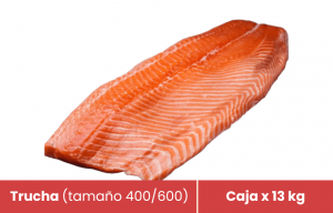 Trucha filete DESPINADA congelada (ENVASADA AL VACIO) Caja x 13 kg