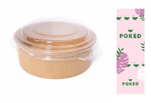 POKE003 - BOWL + TAPA 500 CC (300 UN) + STICKER POKED (600 UN)