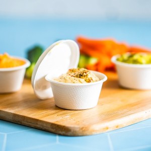 Pocillo Salsero + Tapa 2oz Bagasse