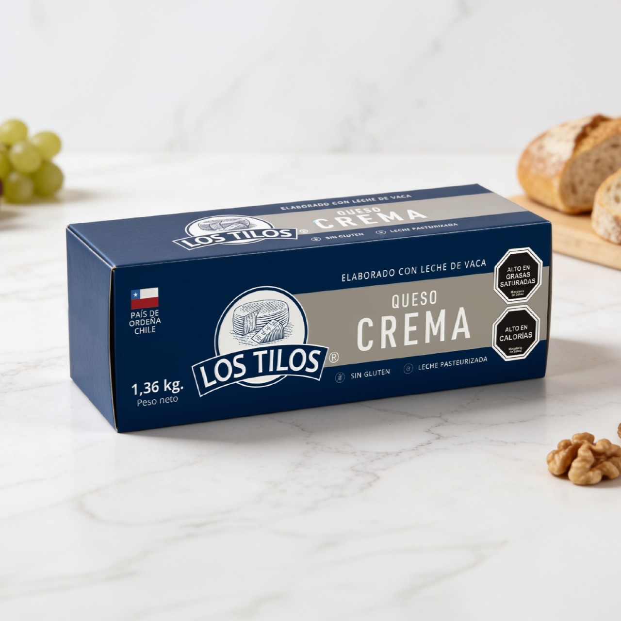 QUESO CREMA BARRA LOS TILOS 5X1,36 KG