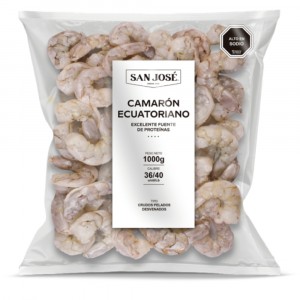 Camarón Crudo Pelado y Desvenado 36/40  1 Kg — San Jose.