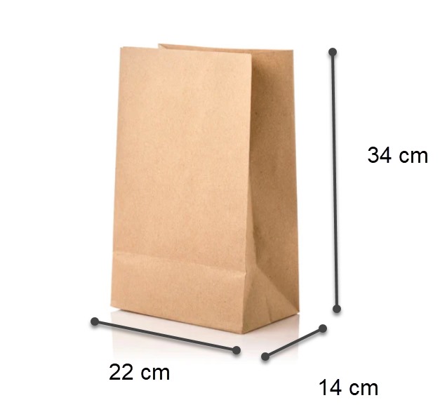 Bolsas de Papel Kraft Grande - Caja  de 500 und