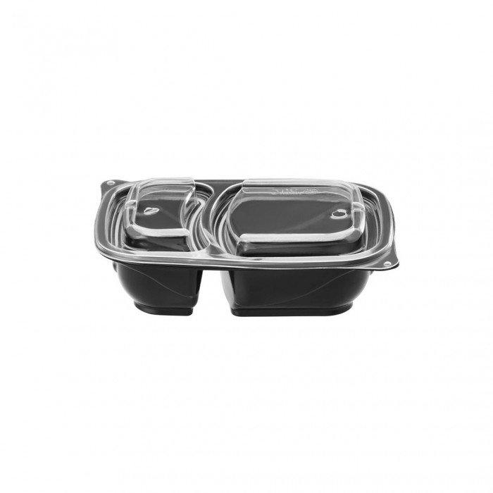 Contenedor Reutilizable PP 24 oz Negro c/tapa